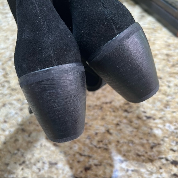 Van Eli Suede and Rhinestone Embellished Black Pointed Toe Booties 7.5N - Picture 10 of 11